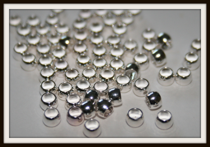 Perles à écraser argentées ~2,5mm x 10