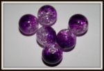 Perle effet craquelé violet