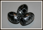 Perle ovale (petite) argent/noir projection blanc