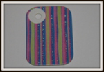 Etiquette cartonnée bleu/vert/rose 3,8cm