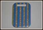 Etiquette cartonnée bleu/rose/vert 4,1cm