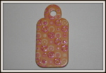 Etiquette cartonnée ronds rose/orange 3,7cm