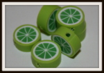 Perle polymère "citron vert"